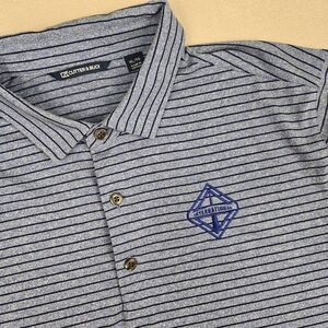 Cutter & Buck Mens Polo Shirt Sz XL Blue Striped Golf Stretch Performance Active